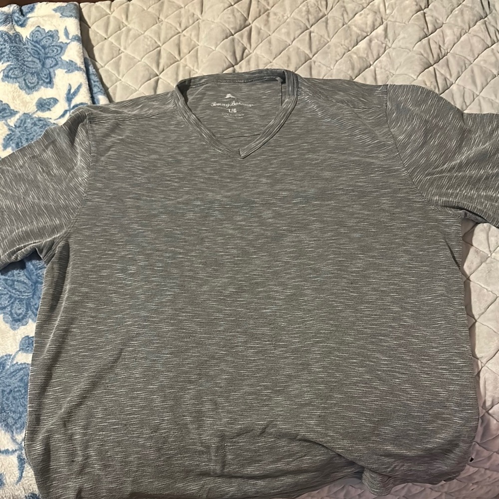 Tommy Bahamas Gray V-Neck Men's Shirt